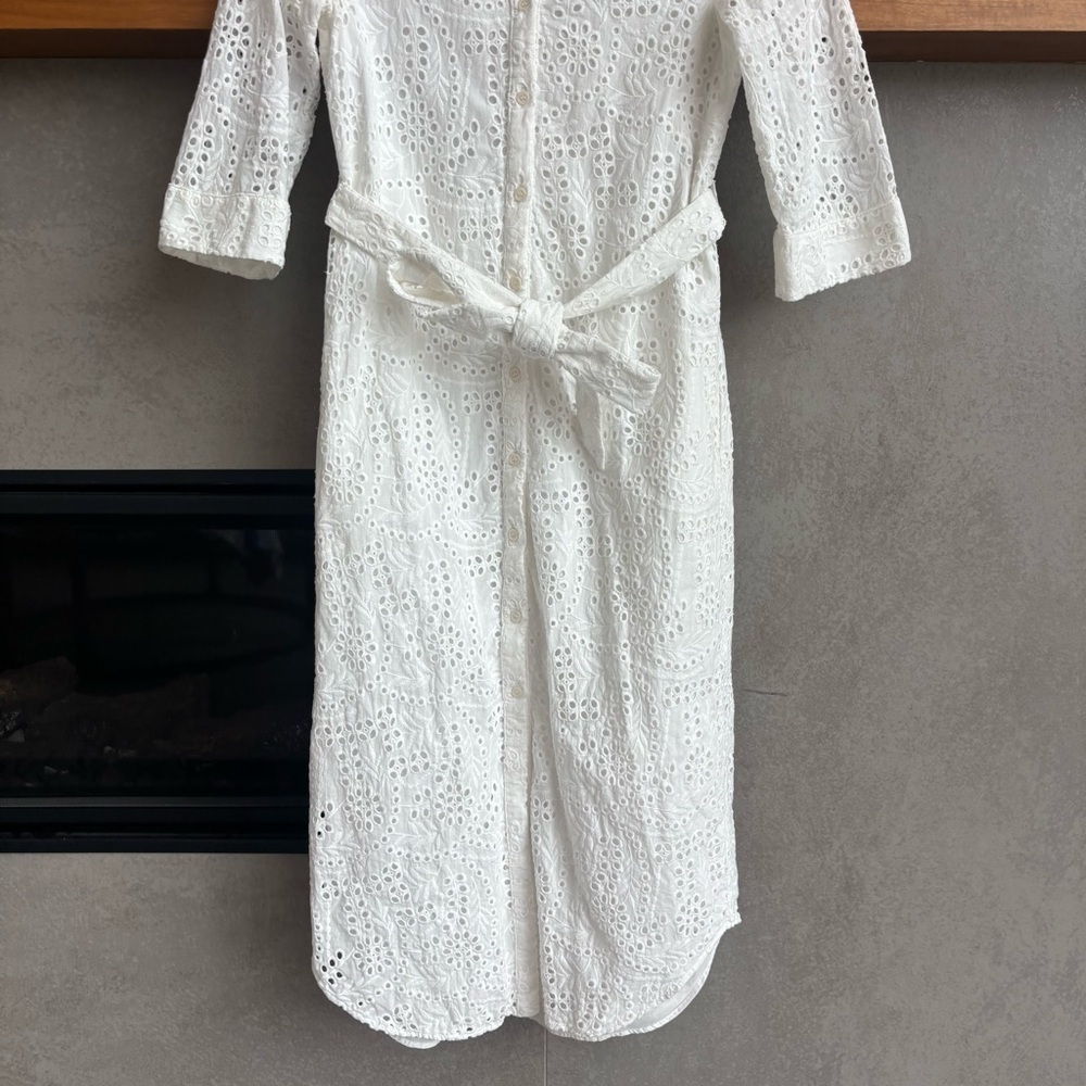 Zara Cutwork Embroidery Midi Dress, Size S - Picture 3 of 13